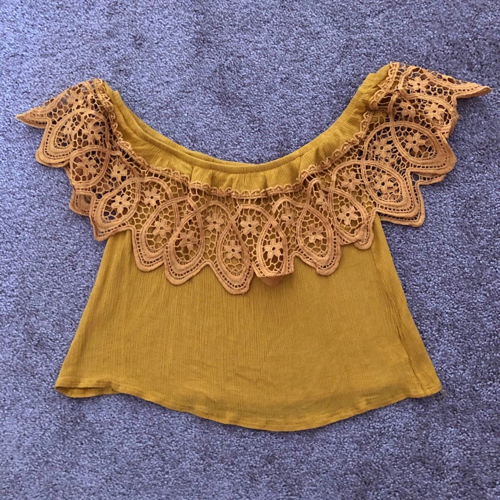 Gold off the shoulder top
